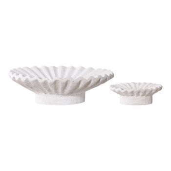 2 Candelabros De Placa De Cemento Blanco