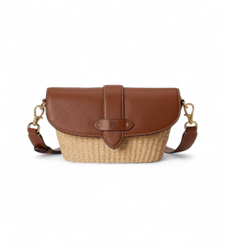 Lauren Ralph Lauren para mujer. 431P10158001 Bolso Lynden marrón (OSFA), Beige, Casual, Piel