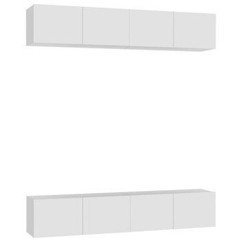 Muebles Para Tv 4 Unidades Madera Contrachapada Blanco 80x30x30 Cm