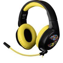 Konix PacMan Auriculares AlÃ¡mbrico Diadema Juego USB tipo A Negro, Amarillo