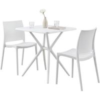 conjunto de muebles de jardin amino con 2 sillas plastico blanco 72x156x81 cm clp