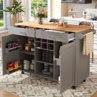 isla de cocina con ruedas bloqueables 102  45  92 cm almacenamiento flexible
