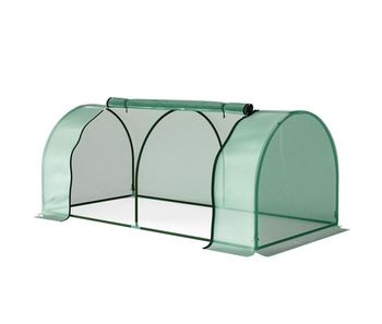 Outsunny invernadero de exterior 200x100x80 cm invernadero de jardín tipo túnel con marco de acero y cubierta de pe 140g/㎡ impermeable para cultivo de plantas tomates verde