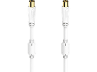 cable de antena - hama 00205245 075 m triple blindaje chapado en oro coaxial blanco