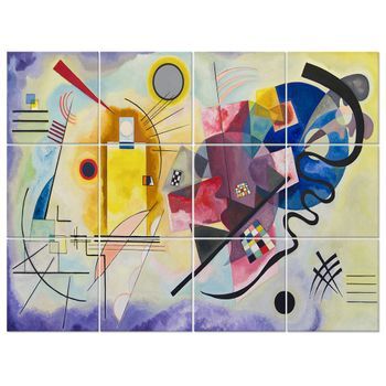 Legendarte - Panel Decorativo Multiple Amarillo, Rojo, Azul - Wassily Kandinsky Cm. 150x200 (12 Paneles)