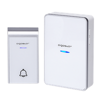 aigostar ring dc- timbre inalambrico para puerta exterior ip44 impermeable timbre inalambrico a pilas de puerta con indicadores led 3 niveles de volumen ajustables 36 melodias blanco