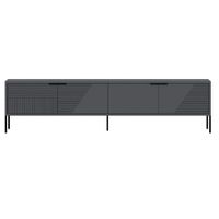 mueble tv con patas y 2 puertas estriadas l180 cm -