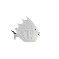 gilde figurita decorativa pez blanco plata h 26 cm