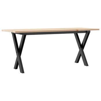 Mesa De Centro Marco X Madera Maciza Pino Y Acero 110x40x45 Cm Vidaxl