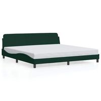 estructura cama con cabecero terciopelo verde oscuro 200x200 cm