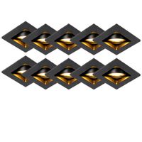 set de 10 focos empotrables negros wifi gu10