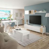 pack de muebles para salon moderno ethna color blanco mate y natur