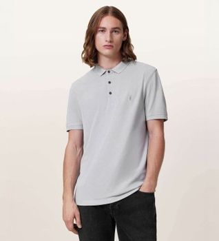 ALL SAINTS para hombre. M075PB Polo Reform (M), Casual, Gris, Algodón, Manga corta