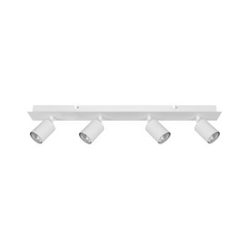 Lámpara De Techo Metal Blanco 4 Pantallas De Luz Luces Ajustables Diseño Industrial Moderno Tigris