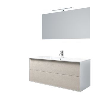 Composición Baño 4 Piezas Igea Marrón Piedra En Mdf