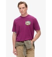 superdry para hombre m1012017a camiseta travel postcard lila xl casual algodon manga corta