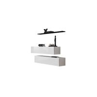 conjunto de muebles de salon switch sbii de diseno en color blanco brillante y estante negro