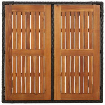 Conjunto De Comedor De Patio (con Cojines, Ratán De Poliéster Negro)