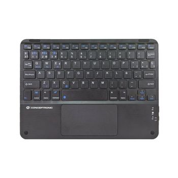 Teclado Conceptronic TOBIN01BES QWERTY Español Bluetooth Touchpad Recargable Negro