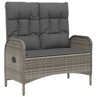 banco de jardin  banco de exterior  silla de jardin reclinable con cojines ratan pe gris 107 cm