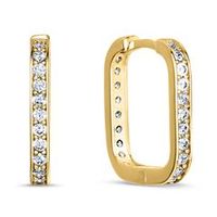 pendientes de aro cuadrados para mujer en oro 9 quilates circonita cubica