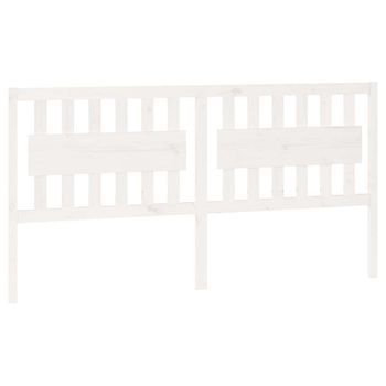 Cabecero De Cama Madera Maciza De Pino Blanco 185,5x4x100 Cm Vidaxl