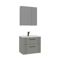 conjunto de mueble con lavabo y espejo 2 piezas  - 65 x 45 x 55 cm - cachemira mate