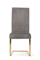 malaga grey velvet gold leg dining chairs - grey