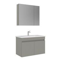 conjunto de mueble con lavabo y espejo 2 piezas  - 85 x 45 x 57 cm - cachemira mate