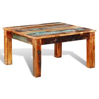 mesa de centro cuadrada de madera reciclada