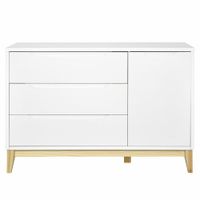 comoda blanco y madera