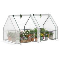 outsunny invernadero de jardin terraza 180x90x90 cm tipo caseta tubo de acero con 2 ventanas enrollables vivero casero blanco   aosom espana