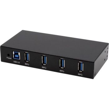 Hub Exsys 4 puertos 5 Gbps modelo EX-11234HMS-2 con montaje flexible y protección ESD