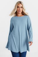yours top canale con vuelo azul claro mujer curvy y tallas grandes yours