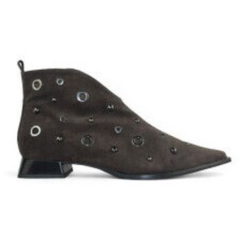 Ezzio Botines botin piel velour tacon 4 cm con ojetes metal para mujer