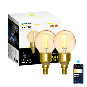 Bombilla inteligente de filamento G45 CCT (2 UDS.) (WIFI + Bluetooth)