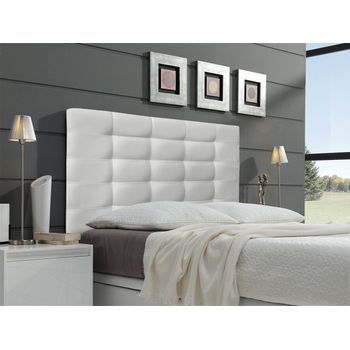 Cabecero Cama Montana Tapizado Polipiel Primera Calidad Blanco 90x70 Cm