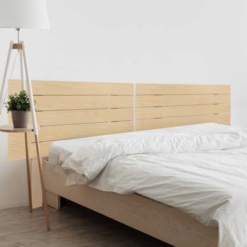 Dhome Cabecero De Madera Reciclada Dm Para Camas De 220 Estilo Palet Horizontal Con Patas Dual Dividido En 2 Piezas Cama Palet Herrajes Incluidos (220cm Dual, Madera Natural)