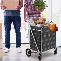 carrito de compras plegable metal forro impermeable malla soporta 150 kg plata