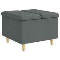 ottoman con almacenamiento gris oscuro 60 x 60 x 45 cm tela vidaxl