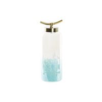 jarron cristal metal 19x15x41 145 azul
