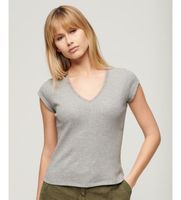 superdry para mujer w6011874a camiseta con ribete de encaje athletic essential gris sm casual algodon sin mangas  tirantes