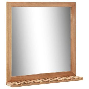 Espejo De Cuarto De Baño Madera Maciza De Nogal 60x12x62 Cm Vidaxl