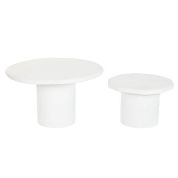 Mesa Centro Set 2 Madera Reciclada Mango 75x75x35