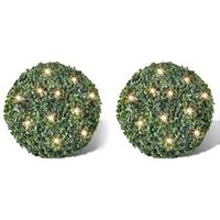 hoja artificial bola de poda 35 cm con cuerda de led solar 2 piezas vidaxl