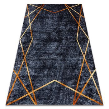 Alfombra Lavable Miro 51233.810 Geométrico Antideslizante - Gris Oscu 200x290 Cm