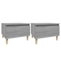conjunto de 2 mesitas de noche con cajon 50 x 46 x 35 cm en madera contrachapada gris dec032649