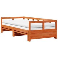 sofa cama nido con colchones madera maciza pino marron 80x200cm vidaxl