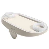bandeja soporte bebidas intex para spa con luces led y 2 posavasos 45x26x16 cm crema