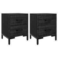 mesitas de noche 2 uds madera maciza de pino negro 36x30x45 cm vidaxl